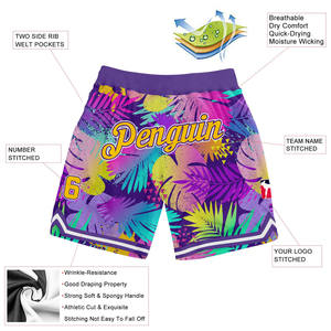 Pantalones cortos de baloncesto para hombre personalizados del fabricante, patrón sólido, sublimación, estampado de grafiti, diseño gráfico, bolsillos de tela de poliéster - Product Image 2