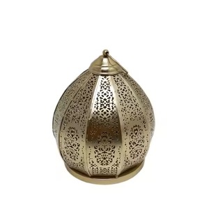 Ramadan Decorative Metal Moroccan <b>Lantern</b> American Design <b>Gold</b> Colour for Living Room Decoration Handmade - Product Image 1