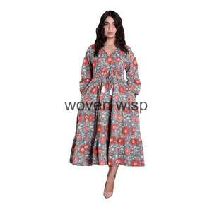 Robe d'été décontractée en coton pour femmes Robe à usage quotidien pour femmes - Product Image 1