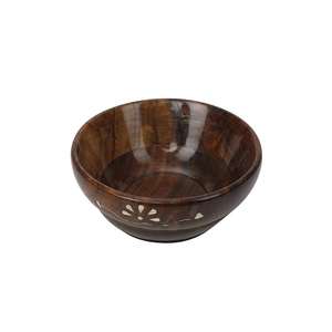 Bol de service décoratif multifonctionnel en bois de Sheesham artisanal, écologique et vintage, pour la table et la cuisine, idéal comme cadeau - Product Image 1