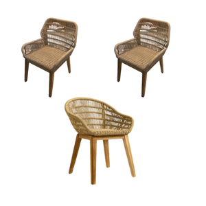 Chaise de salle à manger en rotin pieds en bois massif jardin chaise de salle à manger en osier Style moderne personnalisé maison Restaurant hôtel et chaise de salle à manger - Product Image 4