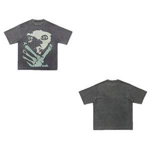 Camiseta gráfica de lavado ácido de Estilo Vintage para hombre Camiseta en blanco de algodón 100% de peso pesado de gran tamaño de Pakistán - Product Image 3