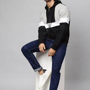 เสื้อฮู้ดมีซิปครึ่งตัวของผู้ชายผ้าคอตตอนระบายอากาศได้ดีแห้งเร็วแบบธรรมดาพิมพ์โลโก้ตามสั่งสำหรับฤดูหนาว - Product Image 5