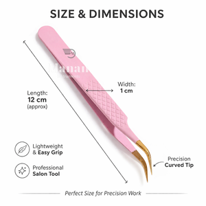 Pince à épiler professionnelle en acier inoxydable à pointe incurvée dorée, outil de précision pour extensions de cils, prise facile et antidérapante - Product Image 3