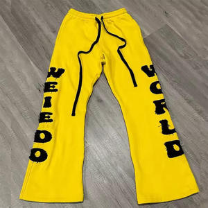 Pantalons de survêtement en molleton à jambes larges personnalisés en gros, style streetwear, coton, tie-dye, patch graphique, OEM - Product Image 2