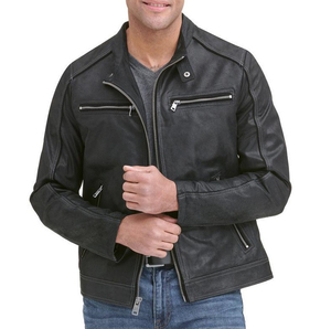 Chaqueta informal de manga larga para hombre, ropa de diario cómoda de cuero suave para las calles de la ciudad, ropa deportiva transpirable impermeable - Product Image 4