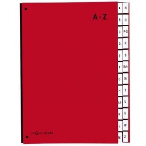 PAGNA Red Laminated Cardboard/Paper Desk Organizer with 24 Compartments for DIN A4 A-Z for Desktop & <b>Drawer</b> Organization - Product Image 1
