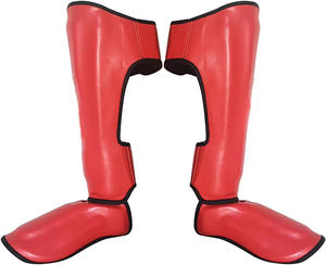 Protection de tibia en cuir avec rembourrage en mousse respirant et élastique pour le football, protège-tibias de Muay Thai - Product Image 4