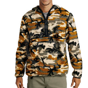 Sweat à capuche en polaire Sherpa pour hommes avec poche kangourou et capuche réglable avec cordon de serrage pour l'hiver Sweat à capuche en polaire Sherpa pour hommes - Product Image 1