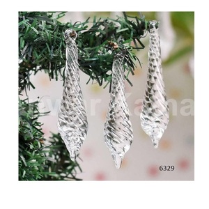 Verre clair prisme goutte perles noël suspendus cristaux ornements pour décor de jardin arbre de noël pour décor de fête - Product Image 1