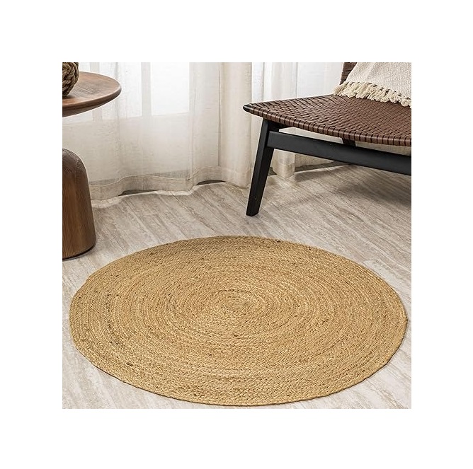 Indian Hand Woven Round Jute Rug Round Yoga Mat Bohemian Round Turkish Living Room Rug from Indian Exporter