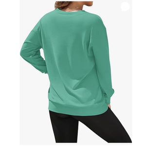 Recién llegado, sudadera de rizo de manga larga para mujer, Jersey informal con cuello en V sin capucha, Tops transpirables para primavera e invierno - Product Image 2