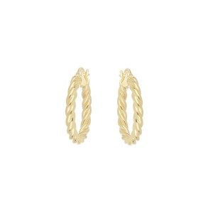 Boucles d'oreilles DelPia Torchon, tube externe en or 18 carats sur argent sterling 925, tube intérieur jaune 15 mm - Product Image 1
