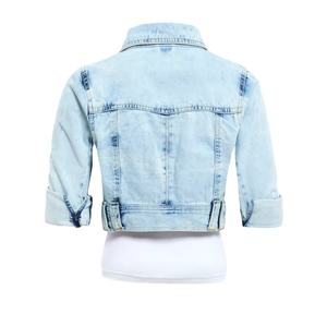 Veste en jean matelassée pour femme, coupe slim, taille XL, délavée à l'acide, tendance, imprimé broderie en peau de mouton, coton d'hiver, uni, 2026 - Product Image 3