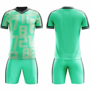 Uniforme de football pour hommes de haute qualité avec logo personnalisé imprimé, impression numérique d'équipe, respirant, 100% polyester - Product Image 1