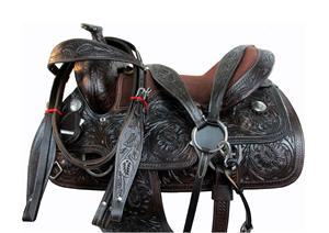 Silla de Montar Occidental de Cuero Genuino de Búfalo de Primera Calidad con Herrajes de Acero Inoxidable para Carreras de Barriles y Equitación - Product Image 2