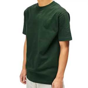 Wholesale Customised Summer New <b>Green</b> Color Heavyweight 260G Loose Short Sleeve Streetwear <b>T</b>-<b>Shirt</b> for <b>Men</b> - Product Image 3
