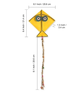 «Kite Pals» Décoration murale peinte à la main en bois de pin Décoration murale en bois sculpté à la main pour ferme et style campagnard - Product Image 6