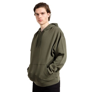 Sweat à capuche uni pour hommes en mélange de coton et polyester, sweat-shirt doux et chaud pour l'automne et l'hiver sweat à capuche unisexe avec impression personnalisée OEM - Product Image 4