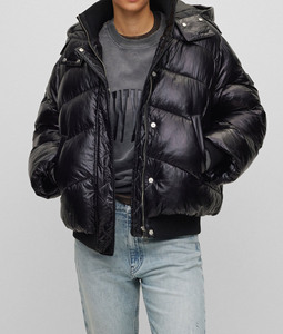 Stylish design Breathable Camouflage Cotton Filling Padded Embroidery Zip-Up Wholesale Women's Thick Bubble <b>Bomber</b> Puffer Winter - Product Image 2