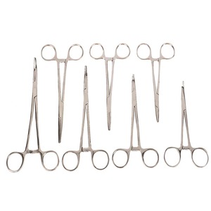 Pinzas de Acero Inoxidable con Punta Curva y Recta, Pinzas de Bloqueo, Pinzas Hemostáticas Manuales, Kit de Herramientas Quirúrgicas, Certificación CE - Product Image 2