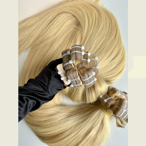 BANDE Blonde DANS Les Extensions De Cheveux Humains Vietnamiens Matériel Russe Technique Slave Vierge Texture Soyeuse Douce Premium Usine - Product Image 2