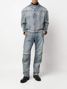 Ensembles pour hommes biker rock revival deux pièces ensemble hommes biker veste en jean et jean - Product Image 5