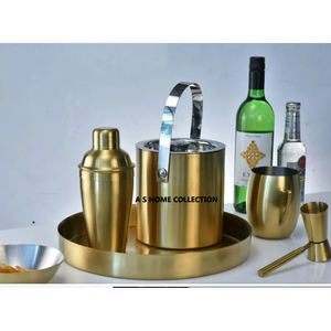 Cubo de hielo decorativo con mango de Reno dorado profesional, juegos de barras hechos a mano de Metal de aluminio, accesorios, herramientas - Product Image 3