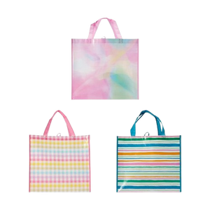 Bolso de mano no tejido laminado reutilizable-Elegante bolso de compras impermeable con asas para comestibles, venta al por menor y marca - Product Image 2