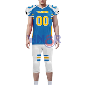 Uniformes de fútbol americano de poliéster 100% personalizados para equipos juveniles conjunto de compresión deportes atléticos cortos ropa en blanco impresa - Product Image 6