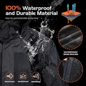 Chaqueta Impermeable Cortavientos con Capucha, Reversible, Ligera, Unisex (Conjunto de Chaqueta y Pantalón para Lluvia) - Product Image 5