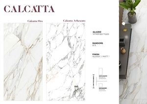 Design italien Calacatta Oro Carreaux de porcelaine émaillée moderne anti-dérapant Villa School Mall Chambre antibactérienne solide 9MM d'épaisseur - Product Image 2