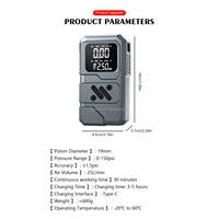 Démarreur de secours 2-en-1 pour voiture/moto/camion 8000mAh avec manomètre numérique, gonfleur de pneus et lumière d'urgence