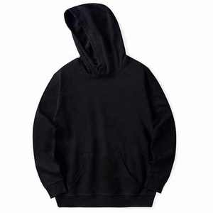 Pull à capuche lourd Streetwear Hip Hop Hoodie Unisexe Usine Logo personnalisé French Terry DTG Hommes Femmes Noir Hoodies - Product Image 3