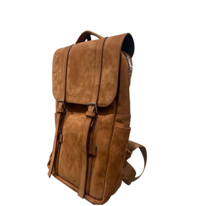 Mochila de Cuero Gamuza Marrón para Hombre, Nuevo Diseño, Deportiva, para Correr, Gran Capacidad, Cierre de Poliéster Premium, Portátil - Product Image 4