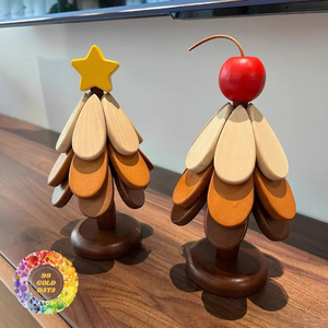 Handmade Modern Wooden Tree Trivet <b>Set</b> with Coaster Bowls <b>Teapots</b> Drinks Plates & Christmas Tree Decor - Product Image 4