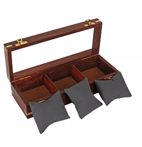 Boîte à montres en bois, emballage personnalisable, boîte à montres 2 compartiments, étui de rangement pour montres de haute qualité - Product Image 4