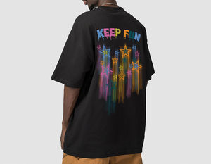 OEM Premium Men's Oversized T-<b>Shirt</b> Heavyweight 100% Cotton Custom Logo & Design 3D Pattern <b>Collarless</b> Summer - Product Image 4