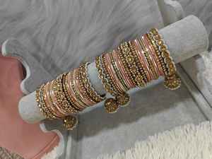Pakistani Indian Fashion Vintage Wedding Bridal Shiny Chudiyan <b>Bangles</b> Sets Best Quality <b>Glass</b> Churiyan Ladies - Product Image 5
