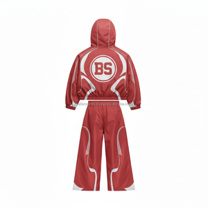 ชุดเสื้อกันลมผ้าไนลอนกันน้ำ230GSM สำหรับผู้ชายและผู้หญิงชุดเสื้อแจ็คเก็ตซิปเต็มขนาดพลัสไซส์ - Product Image 2