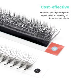 Narrow W lash extra volume effect clover W long stem premade <b>fans</b> C CC D lash supplies wholesale - Product Image 3
