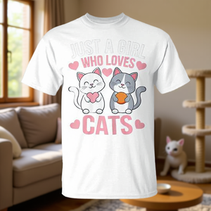 เสื้อยืดลายหัวใจคนรักแมวน่ารักสำหรับลูกแมว เพียงแค่ผู้หญิง เสื้อยืดโปรโมชั่นน่ารักเพียงแค่ผู้หญิงสำหรับผู้รักแมว - Product Image 3