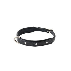 Collar de perro acolchado de cuero genuino personalizado de alta calidad con tachuelas de cristal, proveedor indio superior, Fabricante Mayorista - Product Image 1