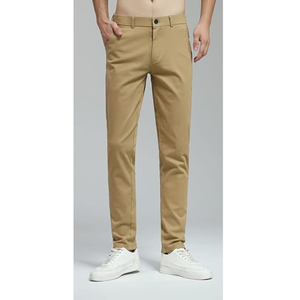 Pantalones chinos de algodón para hombre, Pantalones chinos ajustados a precio bajo, directo de fábrica - Product Image 4