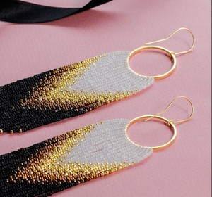 Luxury Quality <b>Emerald</b> Green Beaded Tassel Earrings - Product Image 1