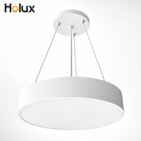 Plafonnier LED rond 5CCT UGR<19 140lm/W, puissance sélectionnable 12-18W, DALI, montage en surface ou suspendu, éclairage commercial pour bureau