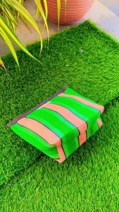 กระเป๋าเครื่องสำอางผ้าไนลอนหลากสีแบบมีซิปใช้ซ้ำได้เป็นมิตรต่อสิ่งแวดล้อม - Product Image 3