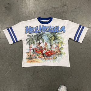 เสื้อยืดผ้าฝ้ายพิมพ์ลายดิจิทัลสำหรับผู้ชายเสื้อยืด100% ไหล่แบบไร้รอยต่อสำหรับผู้ชายเสื้อผ้าแนวสตรีท - Product Image 2