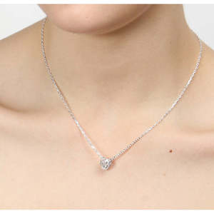 Compre Colgantes de Plata de Ley 925 de Primera Calidad para Mujeres y Niñas, Forma de Corazón, Chapados en Rodio, Oro de 14K, Turquesa, Circonita, Moissanita - Product Image 5