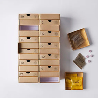 Boîte Cadeau Luxe Personnalisée en Carton Rose, Vide, Calendrier de l'Avent pour 10 Jours